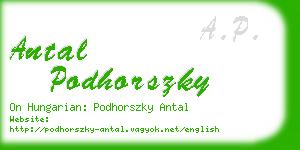 antal podhorszky business card